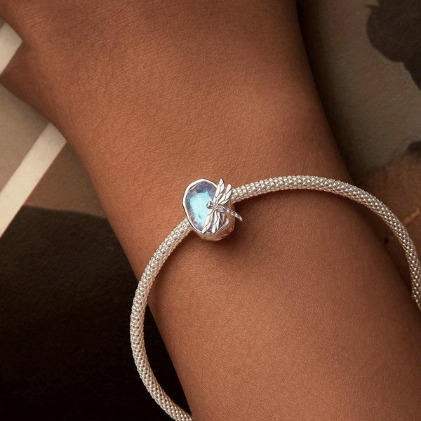 Dragonfly Crystal Sterling Silver Bead Charm Bracelet Necklace Pendant