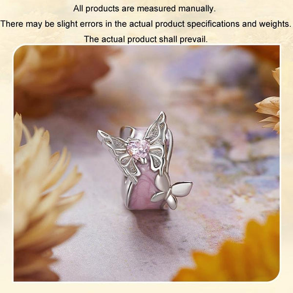 Butterflies Enamel Sterling Silver CZ Bead Charm Bracelet Necklace
