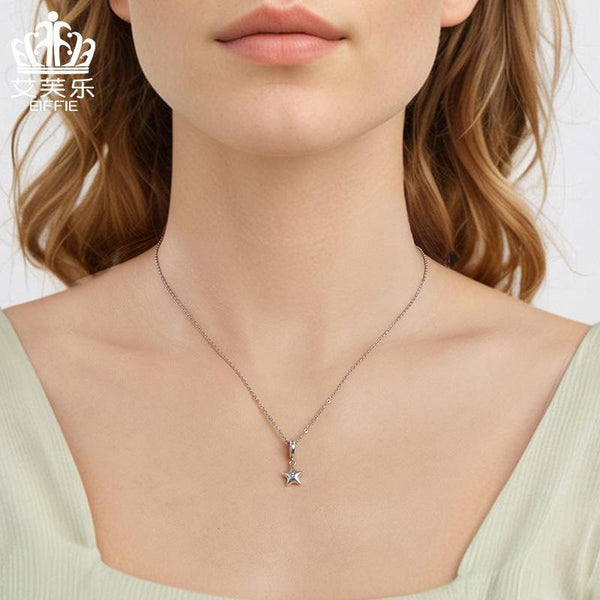 Star Sterling Silver Zircon CZ Bead Charm Bracelet Necklace Pendant
