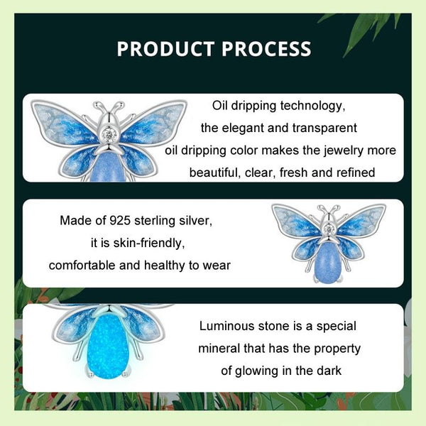 Luminous Bee Enamel Sterling Silver CZ Bead Charm Bracelet Necklace Pendant