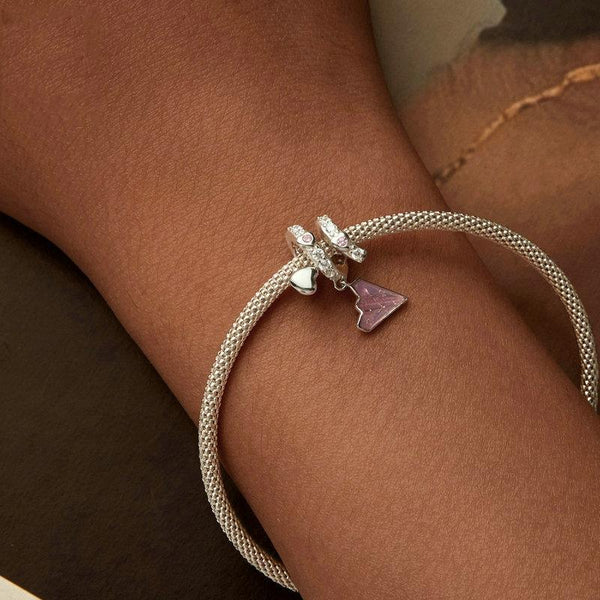 Love Letter Paper Aeroplane Sterling Silver Bead Charm Bracelet Necklace