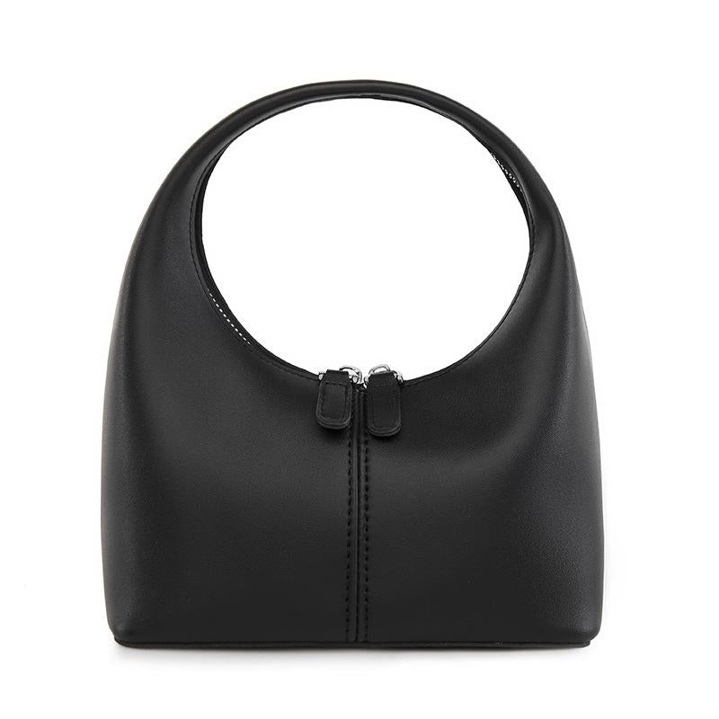 Faux PU Leather Womens Bag Handbag Sleek One Piece Design Black
