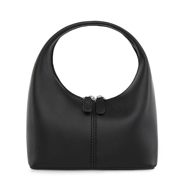 Faux PU Leather Womens Bag Handbag Sleek One Piece Design Black