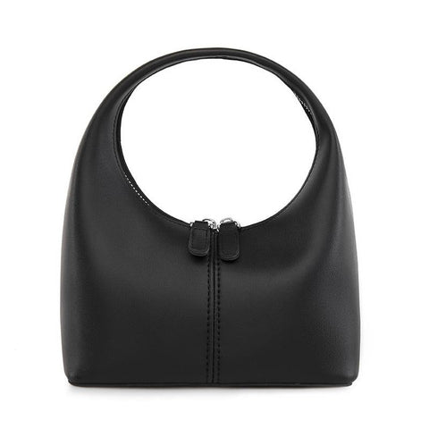 Faux PU Leather Womens Bag Handbag Sleek One Piece Design Black
