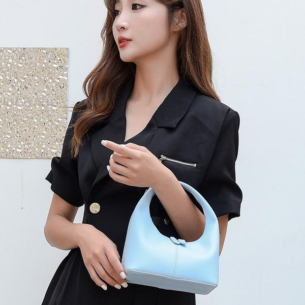Faux PU Leather Womens Bag Handbag Sleek One Piece Design Black