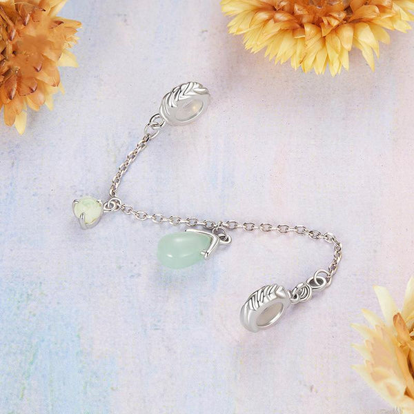 Water Drop Sterling Silver Zircon Safety Chain For Bracelet