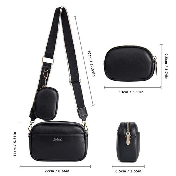 Faux PU Leather Crossbody Bag Handbag Coin Purse White