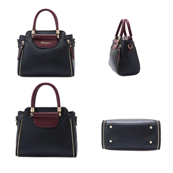 Faux PU Leather Crossbosy Shoulder Bag Handbag Black Burgundy