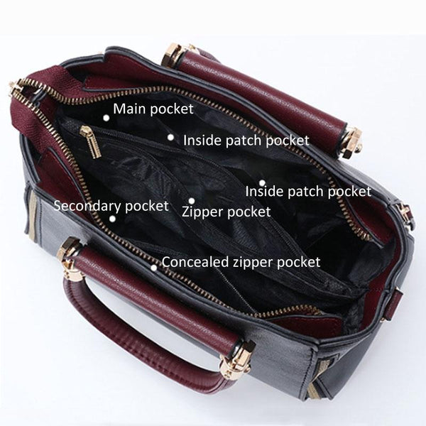 Faux PU Leather Crossbosy Shoulder Bag Handbag Black Burgundy