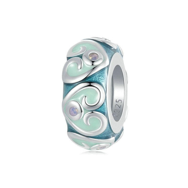Love Hearts Enamel Sterling Silver Spacer Bead Charm Bracelet Necklace Pendant