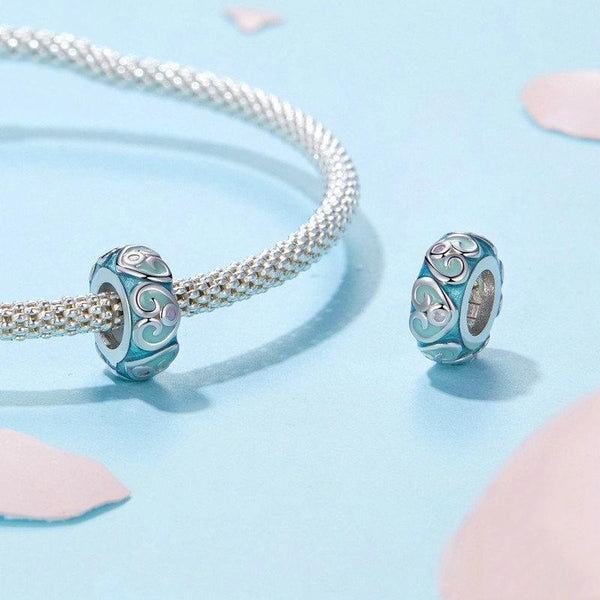 Love Hearts Enamel Sterling Silver Spacer Bead Charm Bracelet Necklace Pendant
