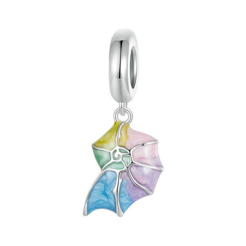 Conch Shell Seashell Enamel Sterling Silver Bead Charm Bracelet Necklace Pendant