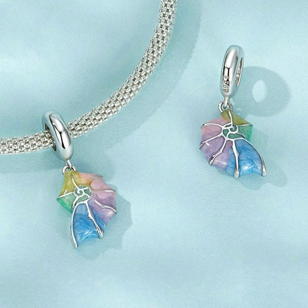 Conch Shell Seashell Enamel Sterling Silver Bead Charm Bracelet Necklace Pendant