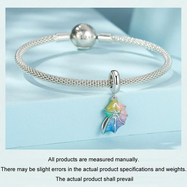 Conch Shell Seashell Enamel Sterling Silver Bead Charm Bracelet Necklace Pendant