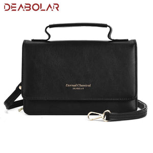 Faux PU Leather Versatile Small Shoulder Mobile Phone Bag Black