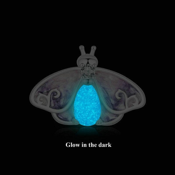 Glow In The Dark Butterfly Moth Sterling Silver CZ Bead Charm Bracelet Necklace