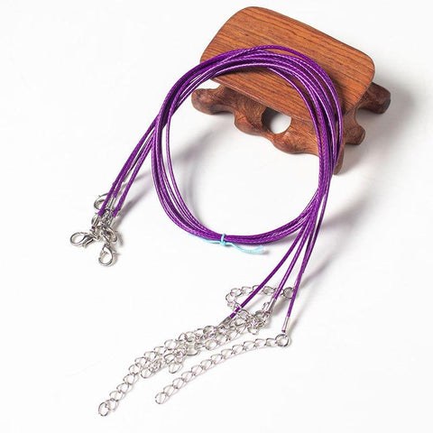 100 x Wax Rope Polyester Lanyard Jewellery Pendant Necklace 45cm Purple