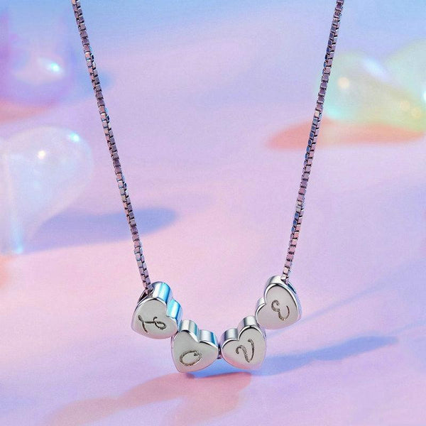 Love Letter L Platinum Plated Sterling Silver Bead Charm Bracelet Necklace