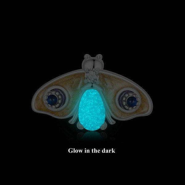 Glow In The Dark Butterfly Moth Sterling Silver Bead Charm Bracelet Necklace