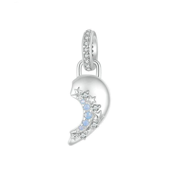 Sun Moon Heart Twin Sterling Silver Bead Charm Bracelet Necklace Pendant