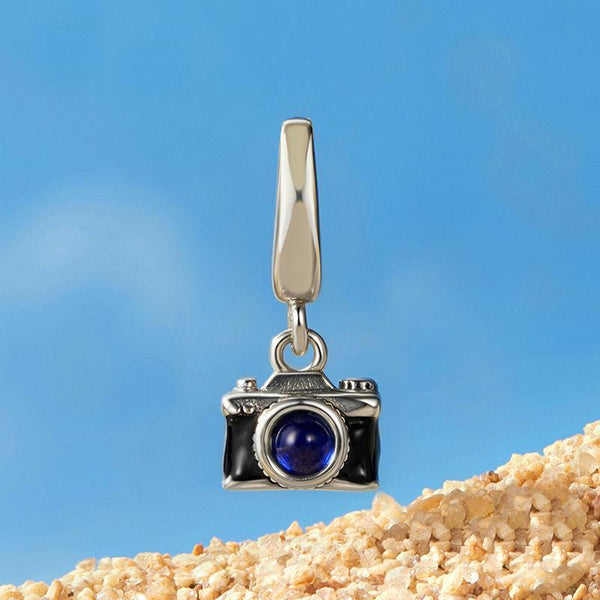 Photographer Camera Sterling Silver Crystal Bead Charm Bracelet