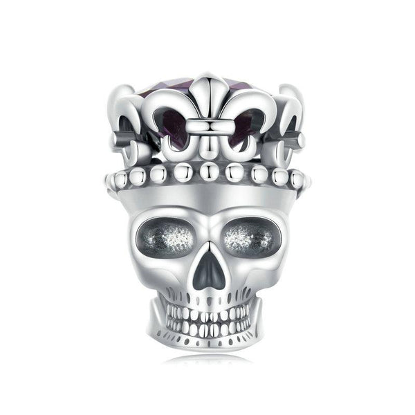 Halloween Skull Sterling Silver Bead Charm Bracelet Necklace Pendant