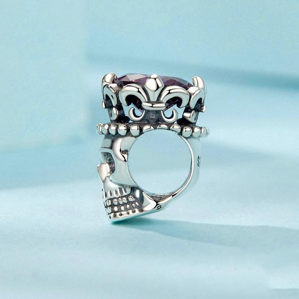 Halloween Skull Sterling Silver Bead Charm Bracelet Necklace Pendant