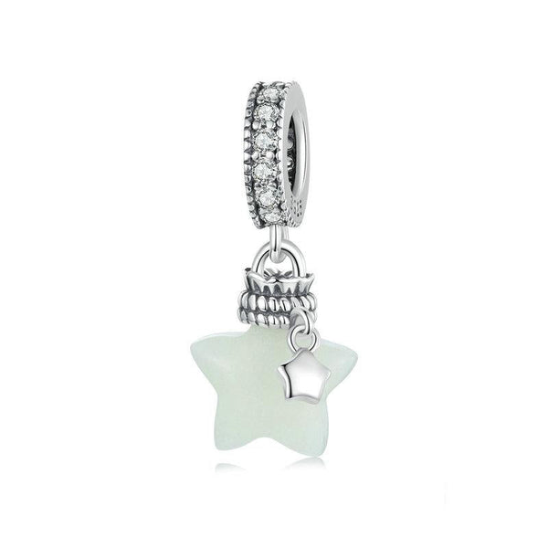 Luminous Star Sterling Silver CZ Bead Charm Bracelet Necklace