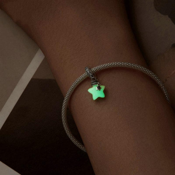 Luminous Star Sterling Silver CZ Bead Charm Bracelet Necklace