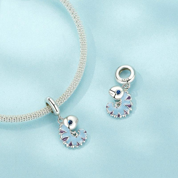 Chameleon Enamel Sterling Silver Bead Charm Bracelet Necklace Pendant