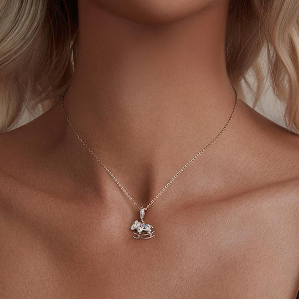 Rocking Horse Enamel Sterling Silver Bead Charm Pendant Bracelet Necklace