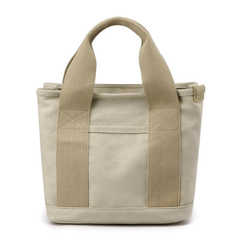 Durable Canvas Multi Compartment Top Handle Tote Bag Handbag Khaki