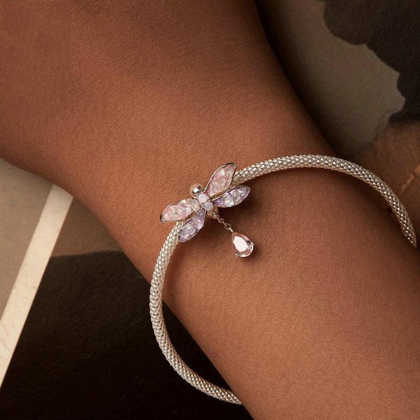 Crystal Dragonfly Sterling Silver Bead Charm Bracelet Necklace Pendant