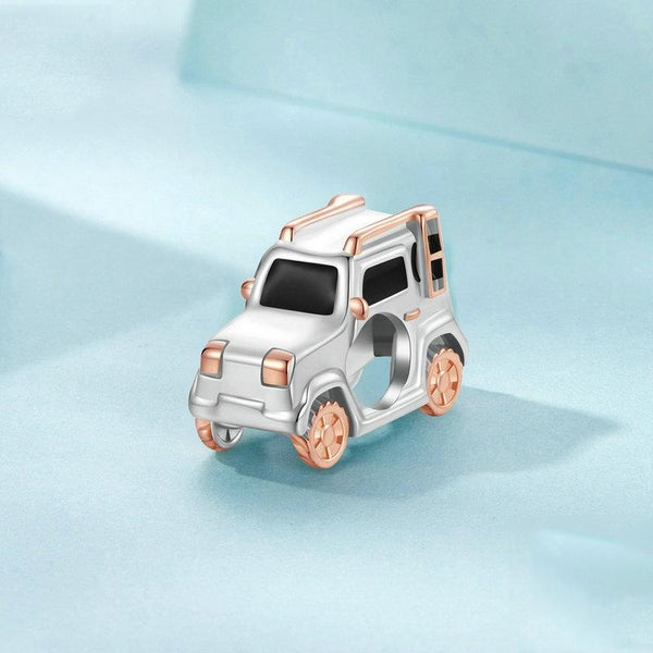 Off Road Car Enamel Sterling Silver Bead Charm Bracelet Necklace