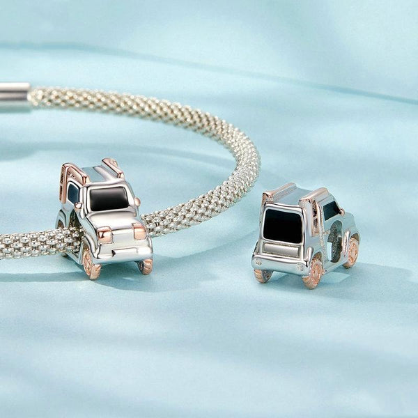Off Road Car Enamel Sterling Silver Bead Charm Bracelet Necklace