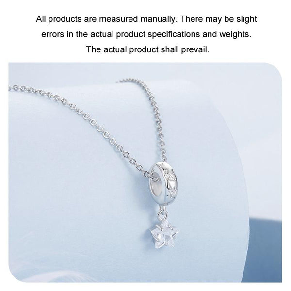 Crystal Star Sterling Silver Bead Charm Bracelet Necklace Pendant