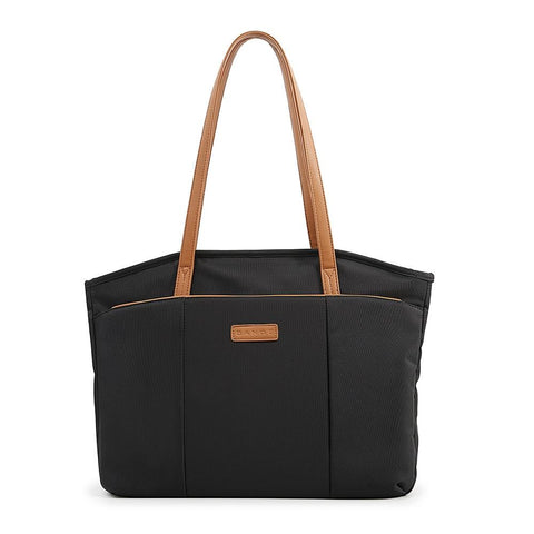 Nylon 450D Laptop Tote Shoulder Bag Multi Pocket Travel Work Black
