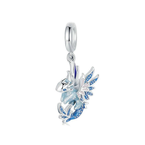 Dragon Enamel Sterling Silver Bead Charm Bracelet Necklace Pendant