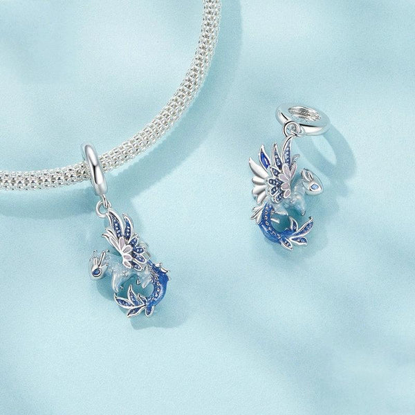 Dragon Enamel Sterling Silver Bead Charm Bracelet Necklace Pendant