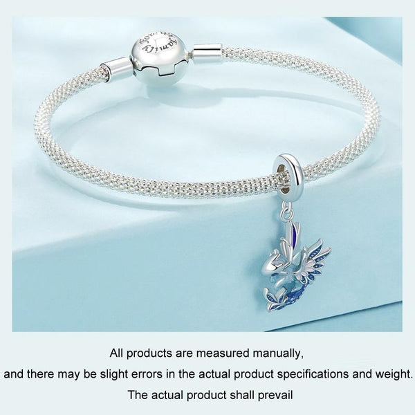 Dragon Enamel Sterling Silver Bead Charm Bracelet Necklace Pendant
