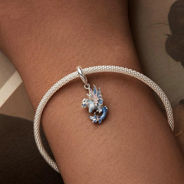 Dragon Enamel Sterling Silver Bead Charm Bracelet Necklace Pendant