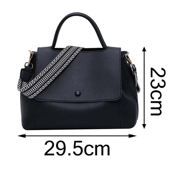 Faux PU Leather Crossbody Shoulder Bag Fabric Strap Flap Front Khaki