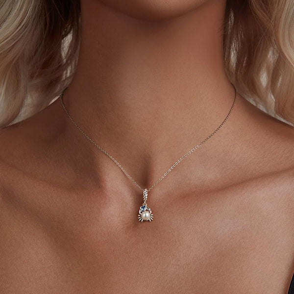 Crab Heart Pearl Sterling Silver Bead Charm Bracelet Necklace Pendant