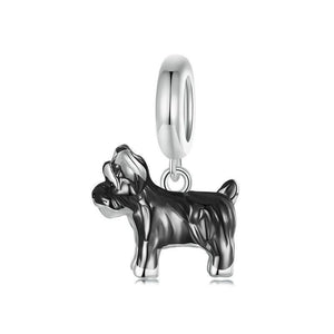 Schnauzer Enamel Sterling Silver Bead Charm Bracelet Necklace