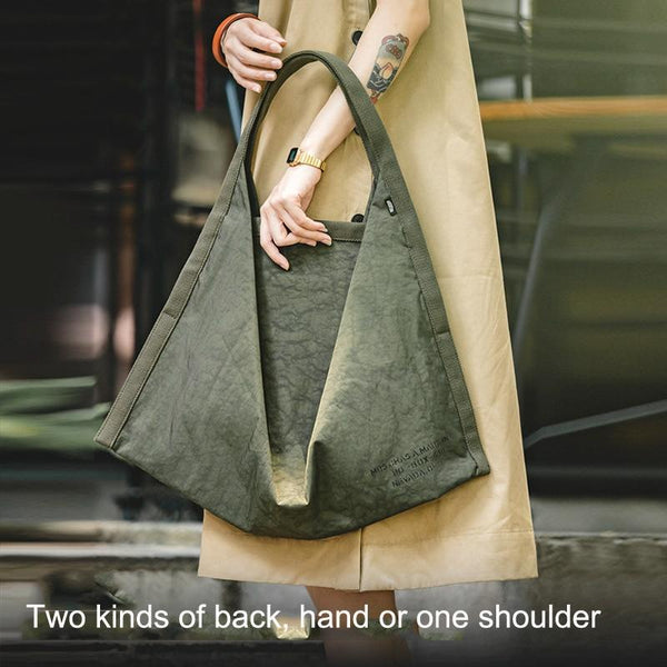 Waterproof Nylon Slouch Shoulder Bag Handbag Large Capacity Army Green