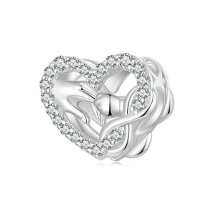 Infinite Mother's Love Sterling Silver Zircon CZ Bead Charm Bracelet Necklace