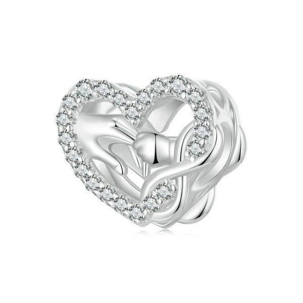 Infinite Mother's Love Sterling Silver Zircon CZ Bead Charm Bracelet Necklace