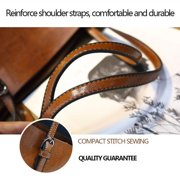 Wax Finish Faux PU Leather Tote Shoulder Bag Handbag Buckle Detail Wine Red