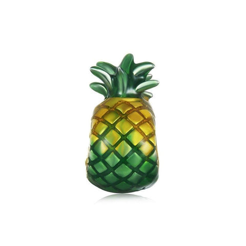 Pineapple Enamel Sterling Silver Bead Charm Bracelet Necklace Pendant