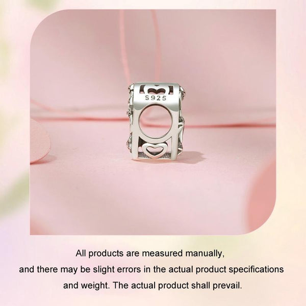 Super Mum Heart Sterling Silver CZ Bead Charm Bracelet Necklace Pendant